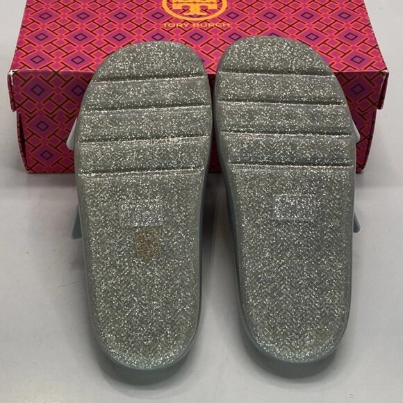 NEW TORY BURCH Buckle Bubble Jelly Slip-On Sandals – Women’s Size 7 – Light Gray - Picture 5 of 13